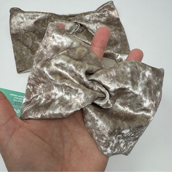 Mommy and Child Matching Grey Velvet and Rose Gold - Picture 5 of 9